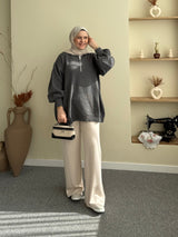 Zippered Balloon Sleeve Tunic