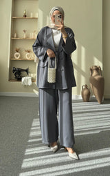 Double-Breasted Crepe Set