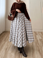 Ekose Etek Kazak Kombini