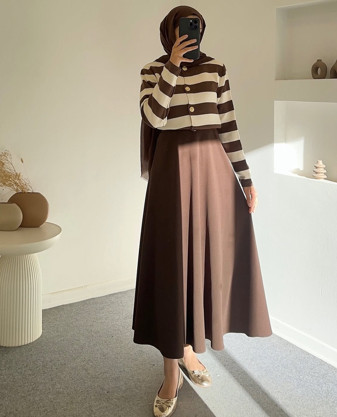 Çizgili Triko Hırka