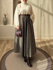 Ekose Etek Kazak Kombini 4