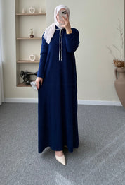 Düğmeli Fitilli Elbise