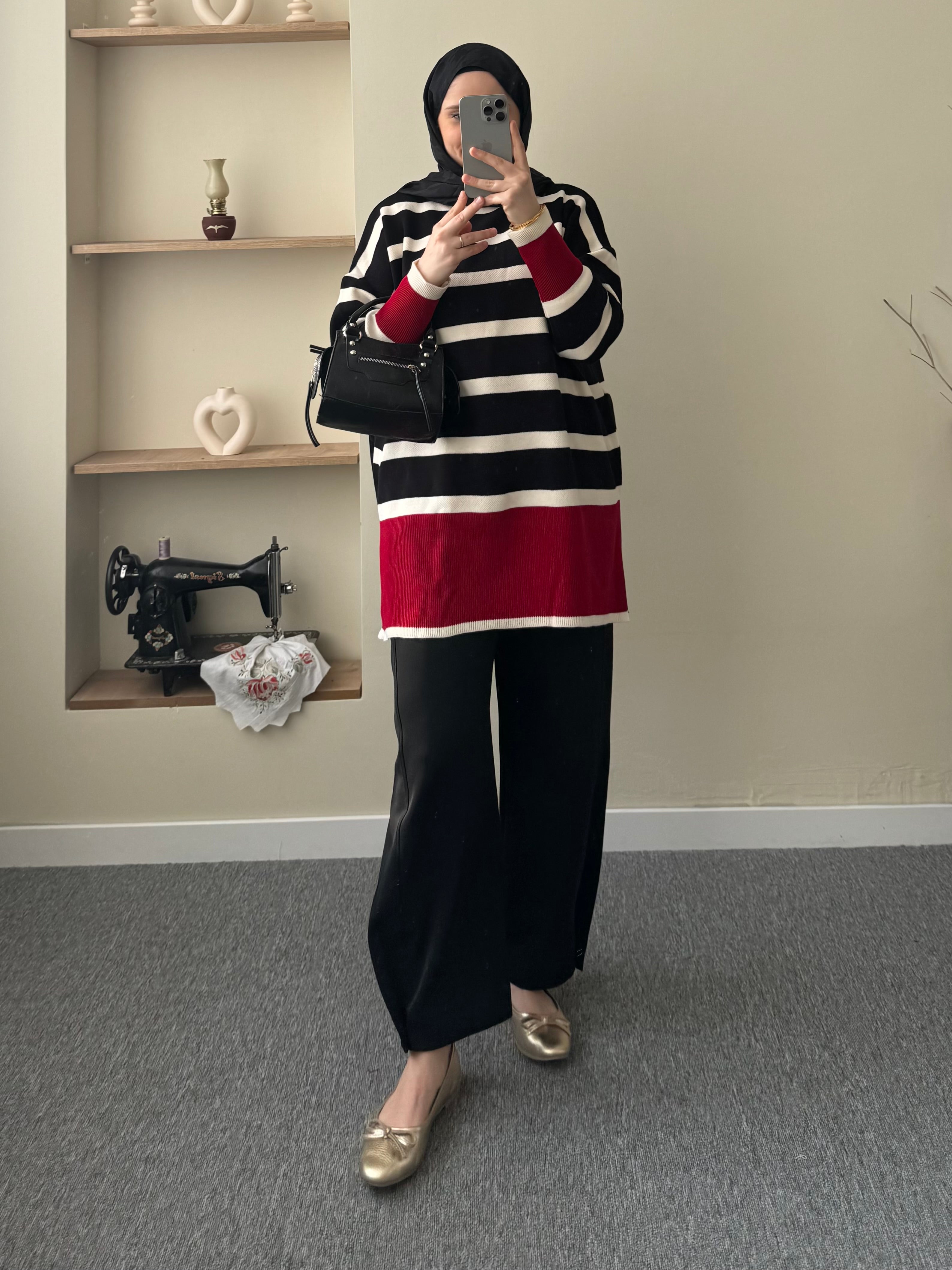 Çizgili Triko Tunik