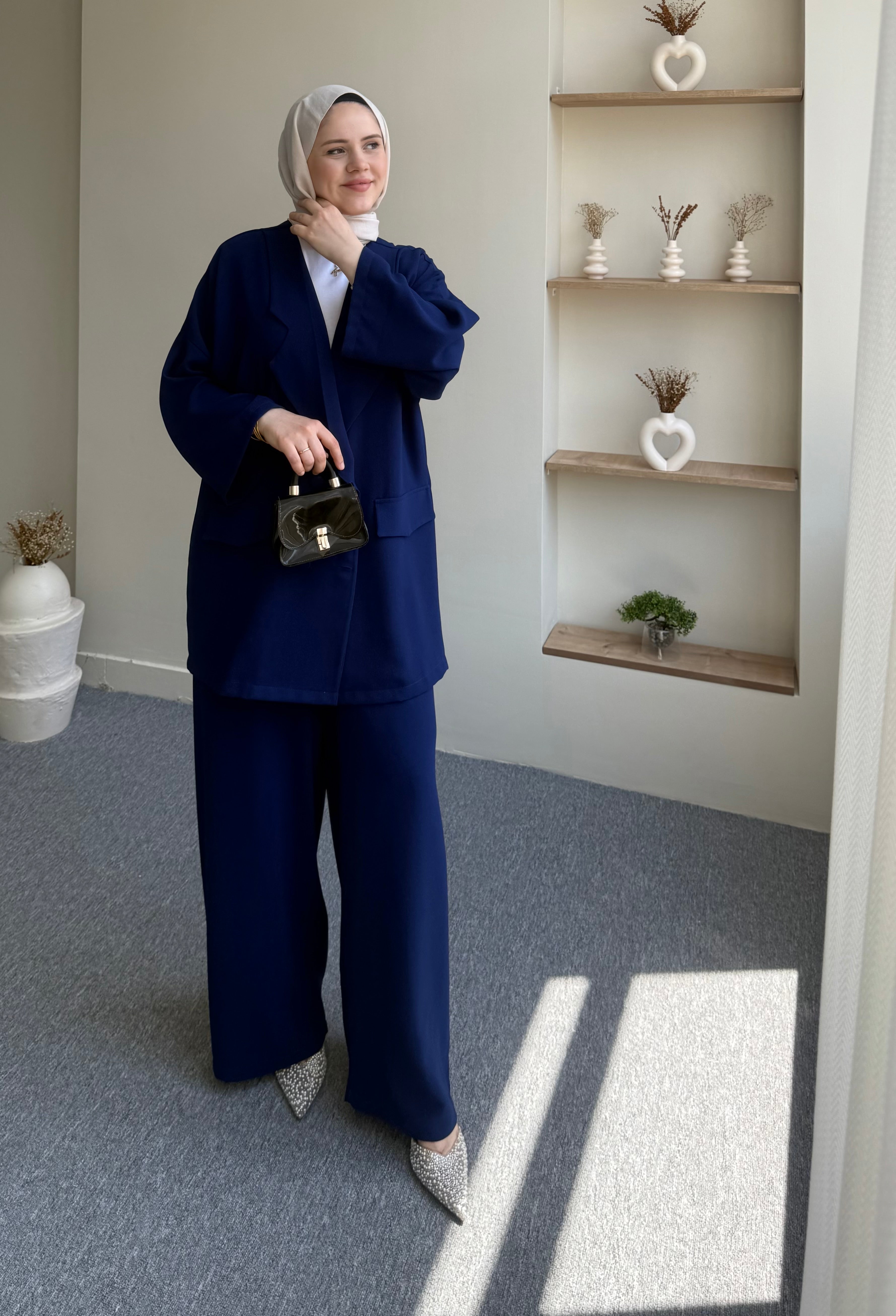 Double-Breasted Crepe Set
