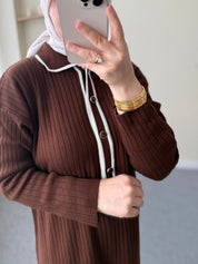 Düğmeli Fitilli Elbise