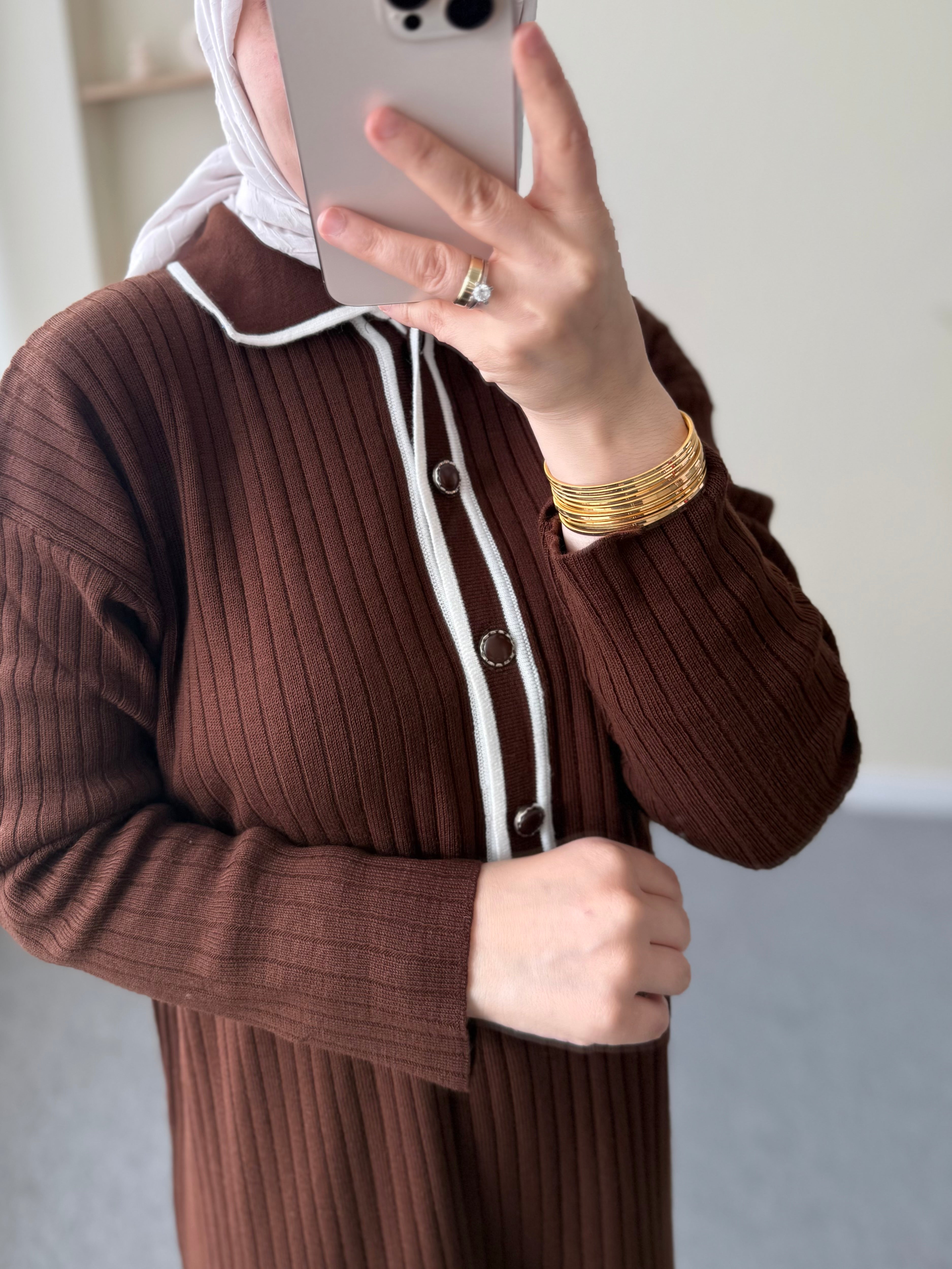 Düğmeli Fitilli Elbise