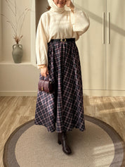 Ekose Etek Kazak Kombini 3