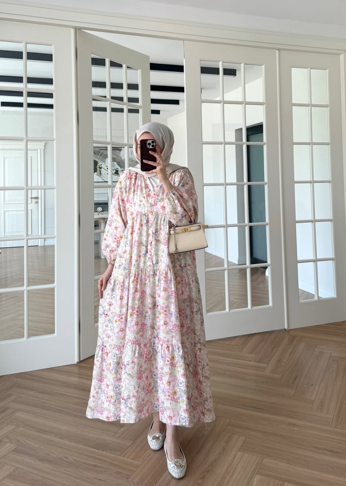 Talya Floral Patterned Mango Dress