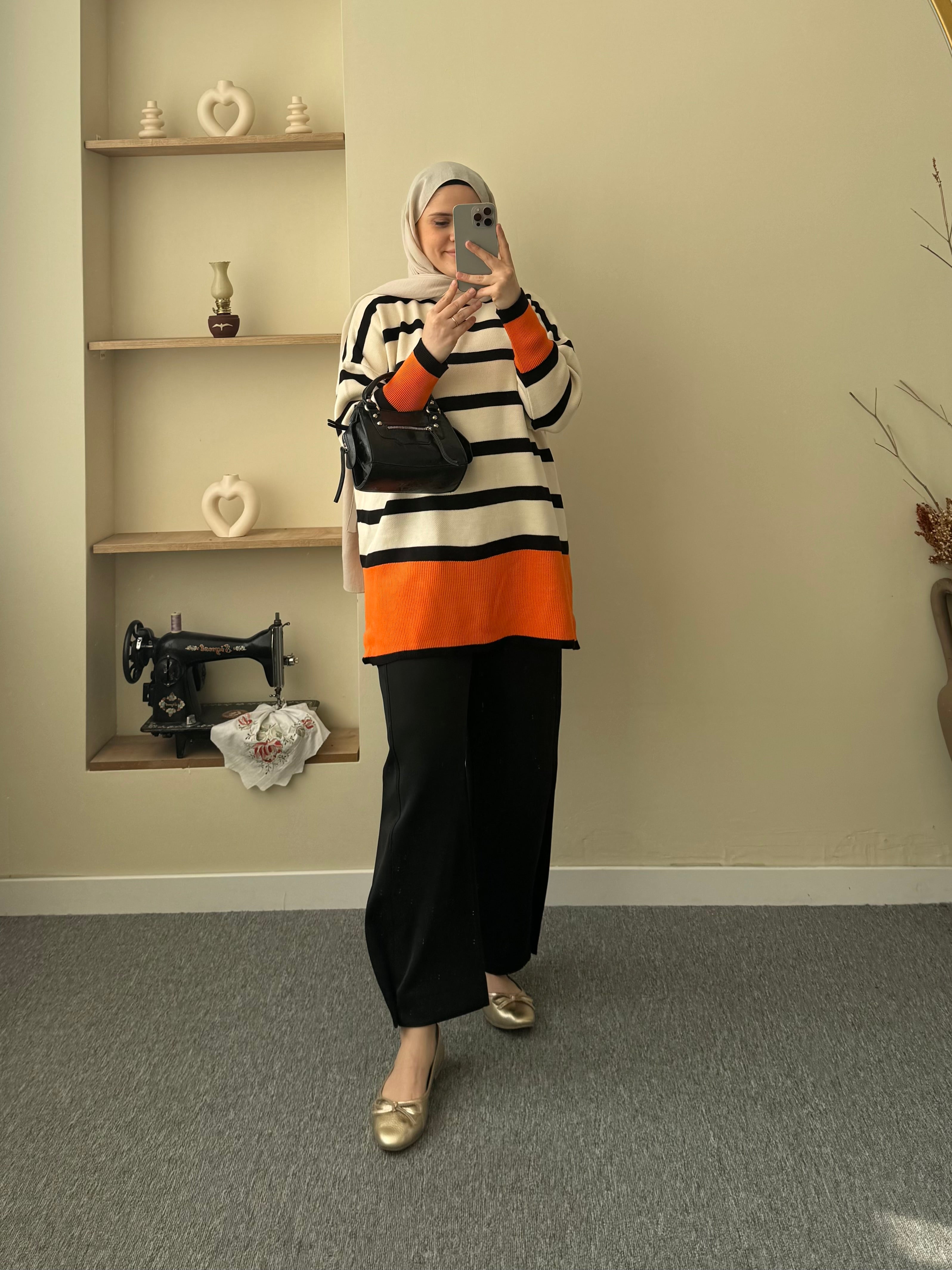 Çizgili Triko tunik