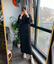 Fermuarlı Triko Elbise