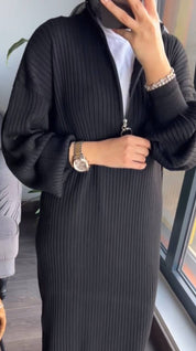 Fermuarlı Triko Elbise