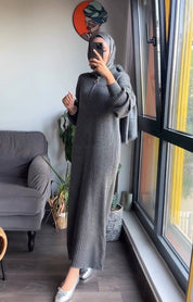 Fermuarlı Triko Elbise