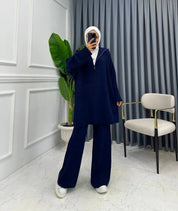 Zip-up Knit Set