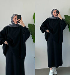 Etekli Triko Takım Siyah