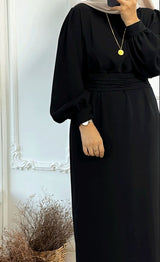 Balon Kol Krep Elbise